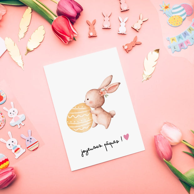 Pack Joyeuses Pâques - Petit Lapin à personnaliser  (Kit d'Empreintes + 3 Cartes à personnaliser)