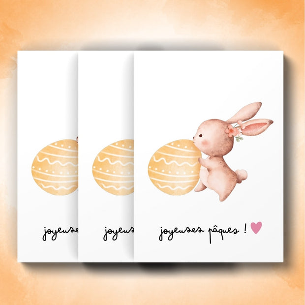 Carte Joyeuses Pâques - Petit Lapin à personnaliser