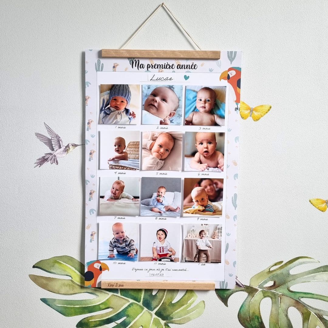 Affiche "Ma Première Année" à compléter (Modèle Perroquet)