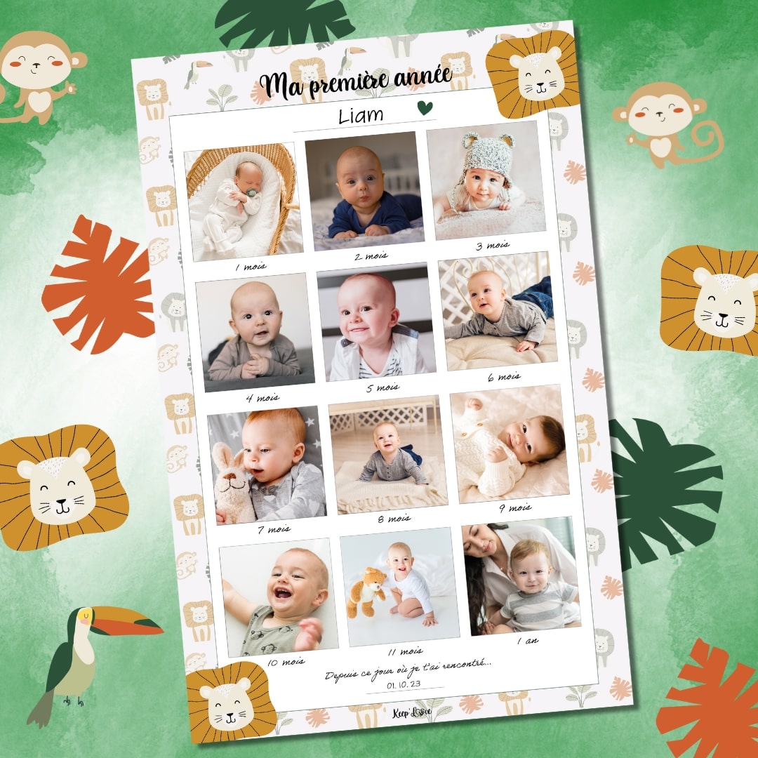 Affiche "Ma Première Année" à compléter (Modèle Lion)