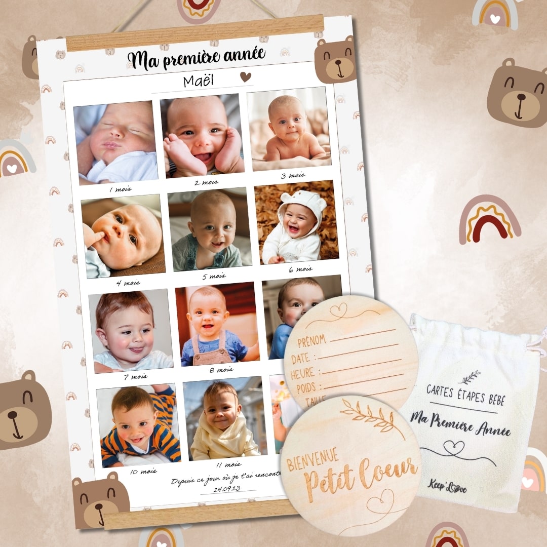 Affiche "Ma Première Année" à compléter (Modèle Ourson)