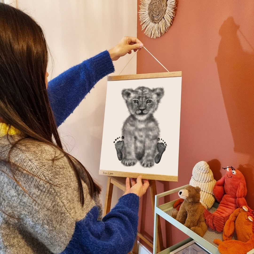 Affiche "Mes Petits Petons" à personnaliser (Modèle Lionceau)