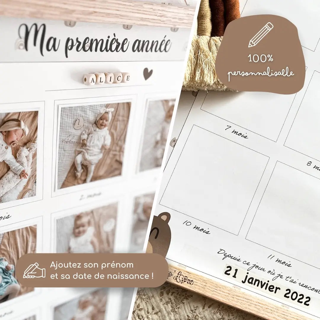 Affiche "Ma Première Année" à compléter (Modèle Ourson)