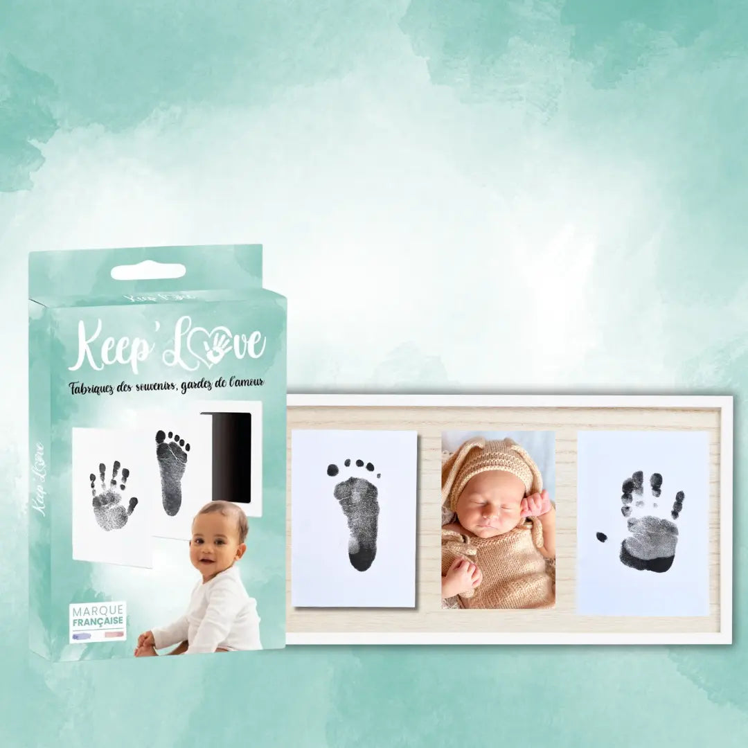 Coffret "TRIO LOVE" – Cadre Empreinte Bébé et Photo