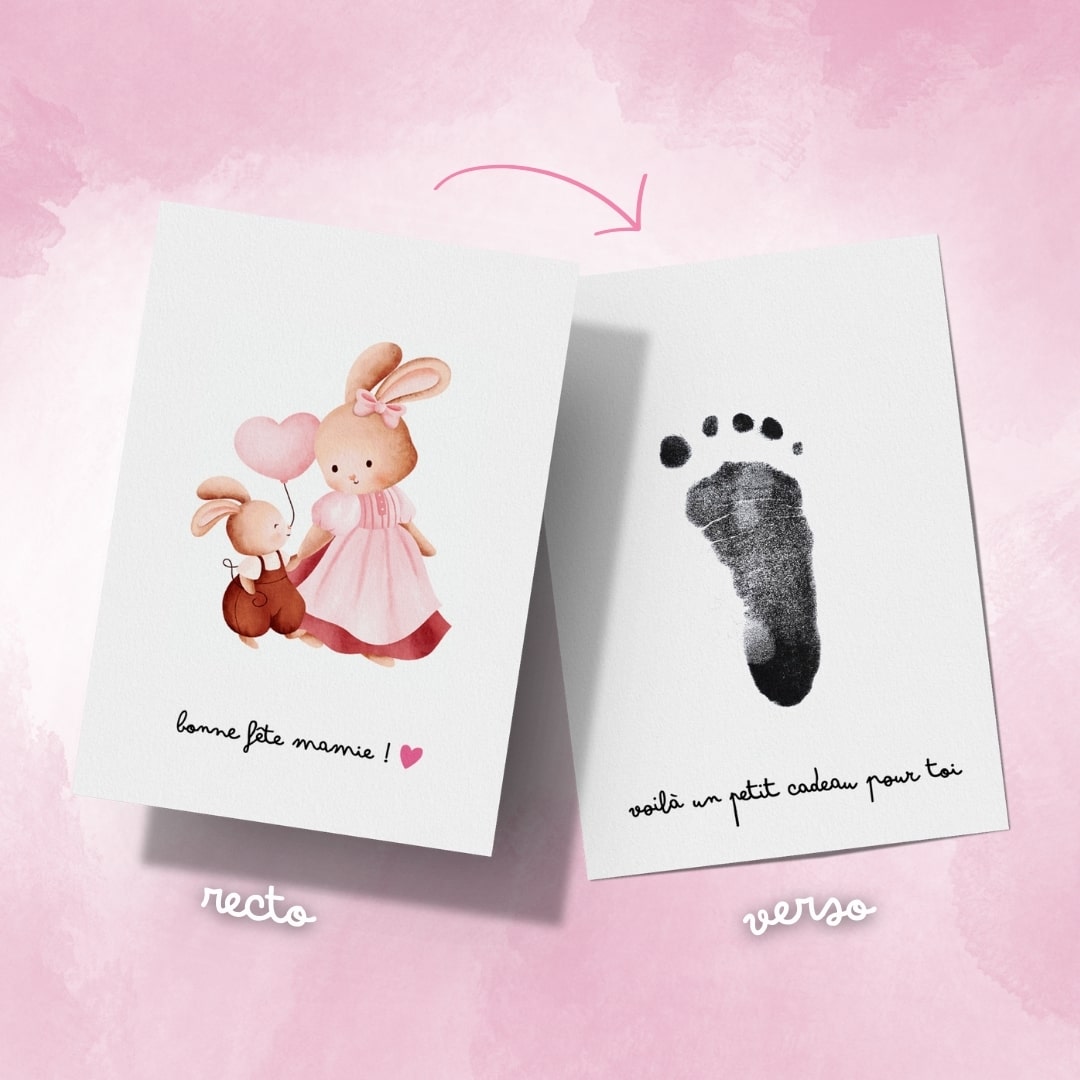 Carte Fête des Grand-Mères - Modèle Lapin