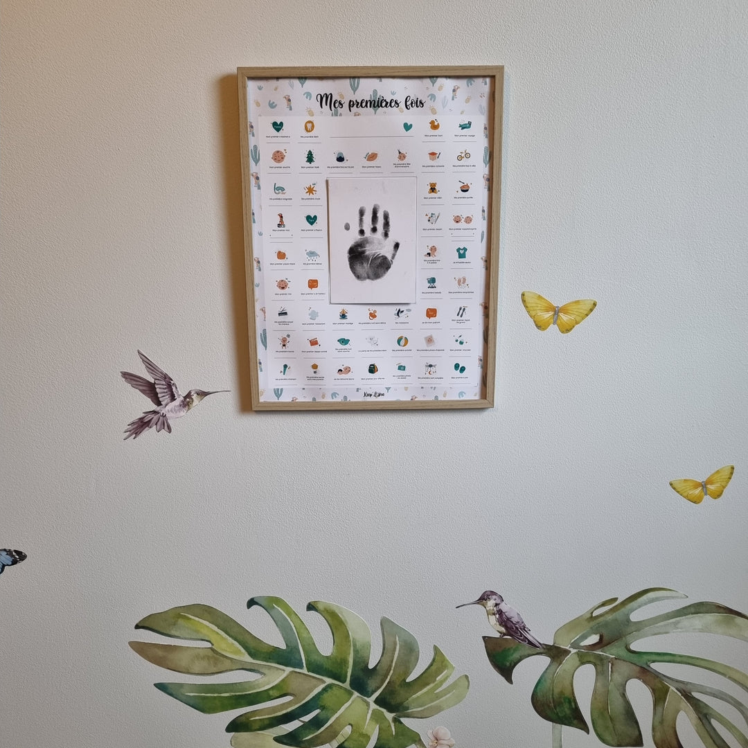 Coffret Cadre Beige “Mes Premières Fois” à tamponner – Thème Perroquet