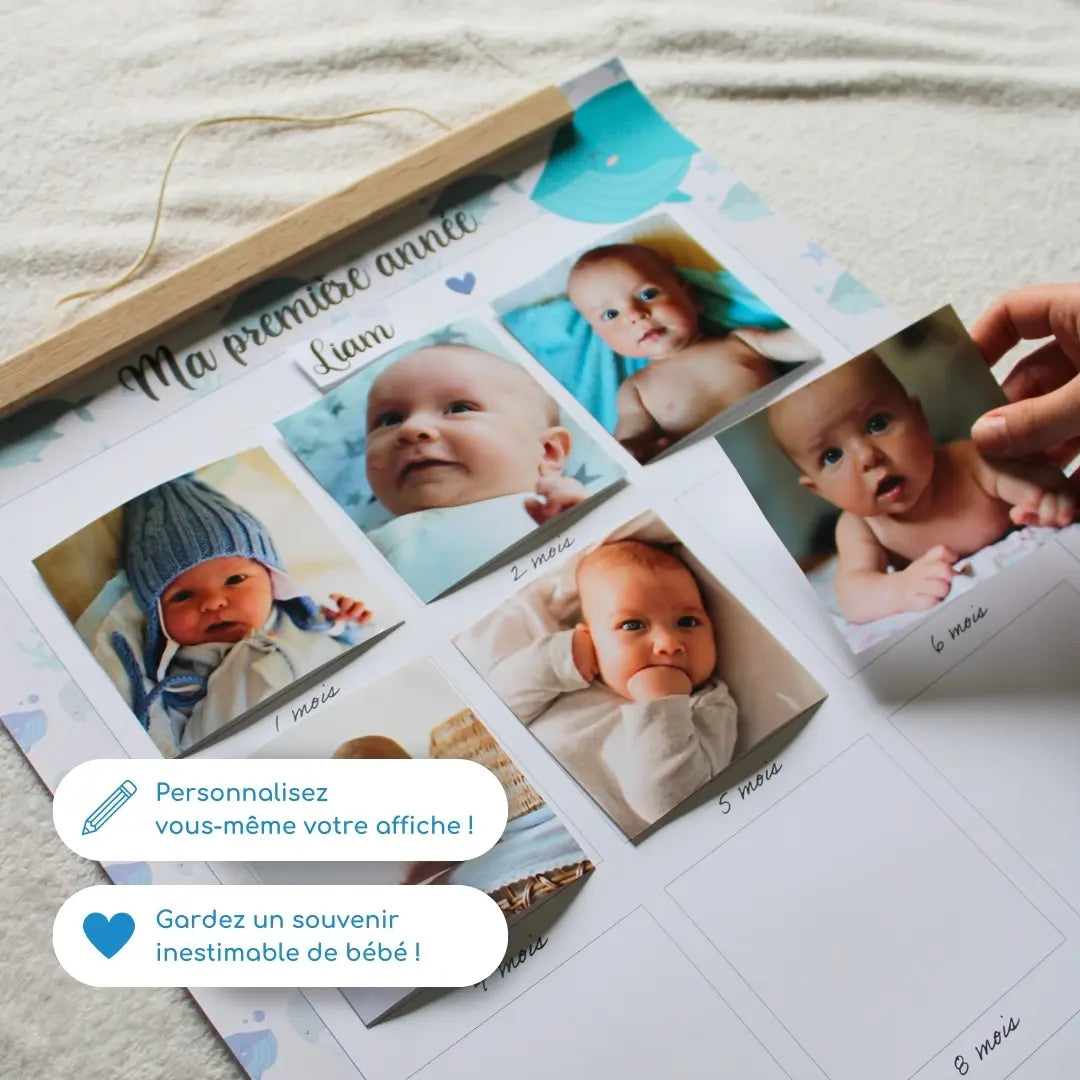 Affiche "Ma Première Année" à compléter (Modèle Baleine)