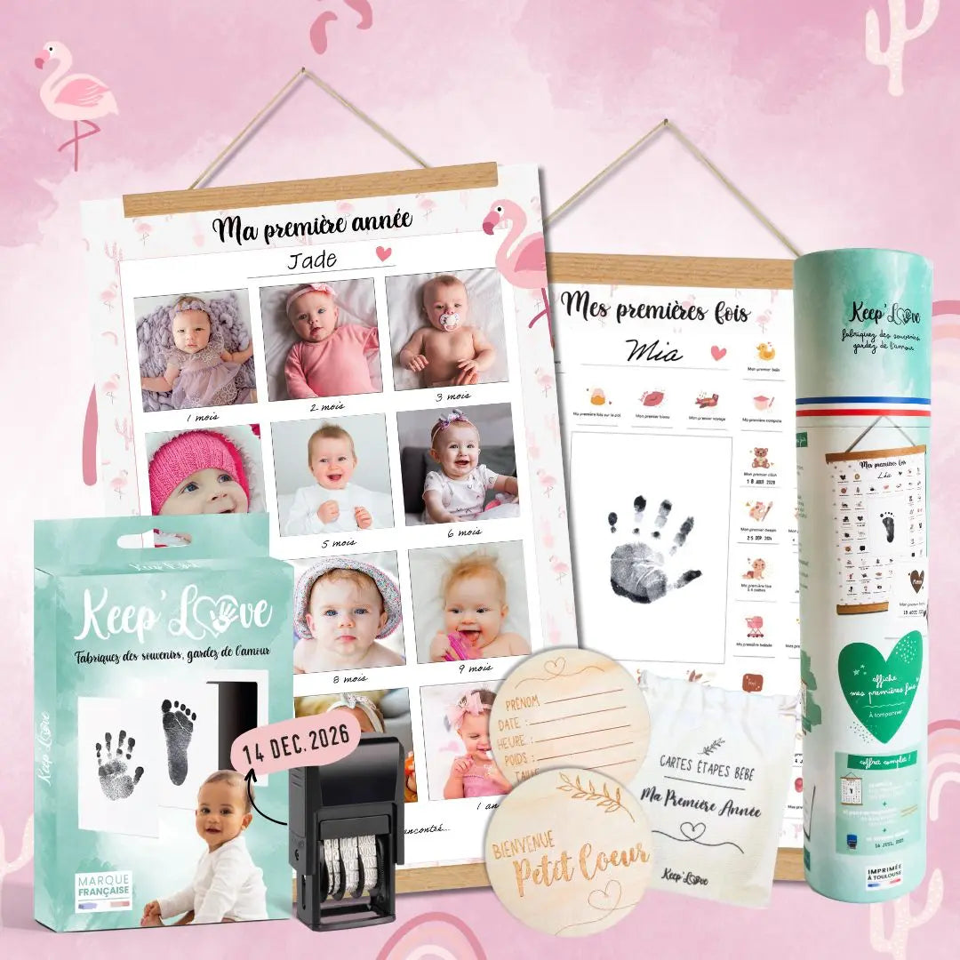 Affiche Mes Premières Fois à tamponner avec kit empreinte bébé inclus