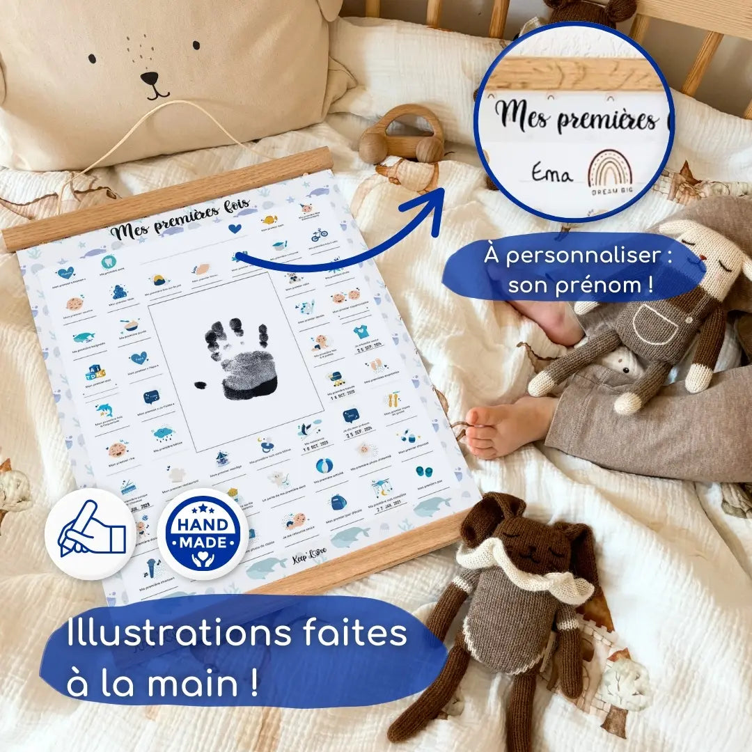 cadre à personnaliser mes premières fois chambre bébé