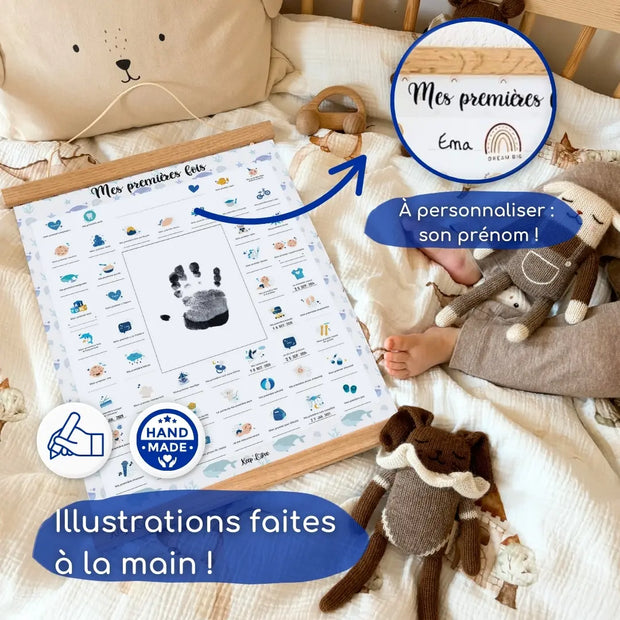 Coffret Baleine "Mes Premières Fois" + Cadre Photo Beige