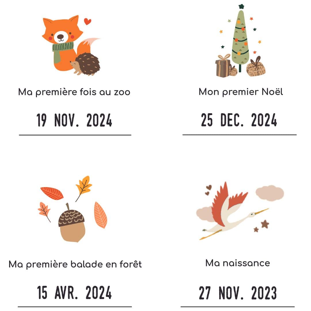 Coffret Cadre Noir “Mes Premières Fois” à tamponner – Thème Renard