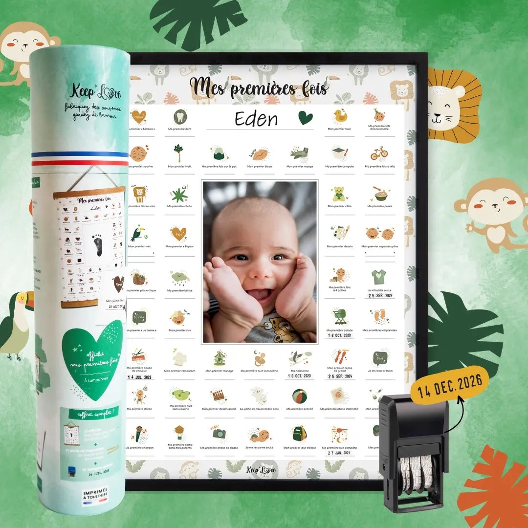 cadre affiche mes premières fois modèle lion