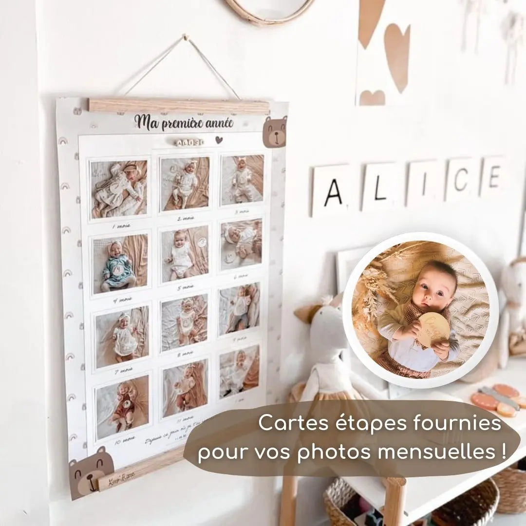 Coffret naissance bébé complet avec empreinte, photo et déco