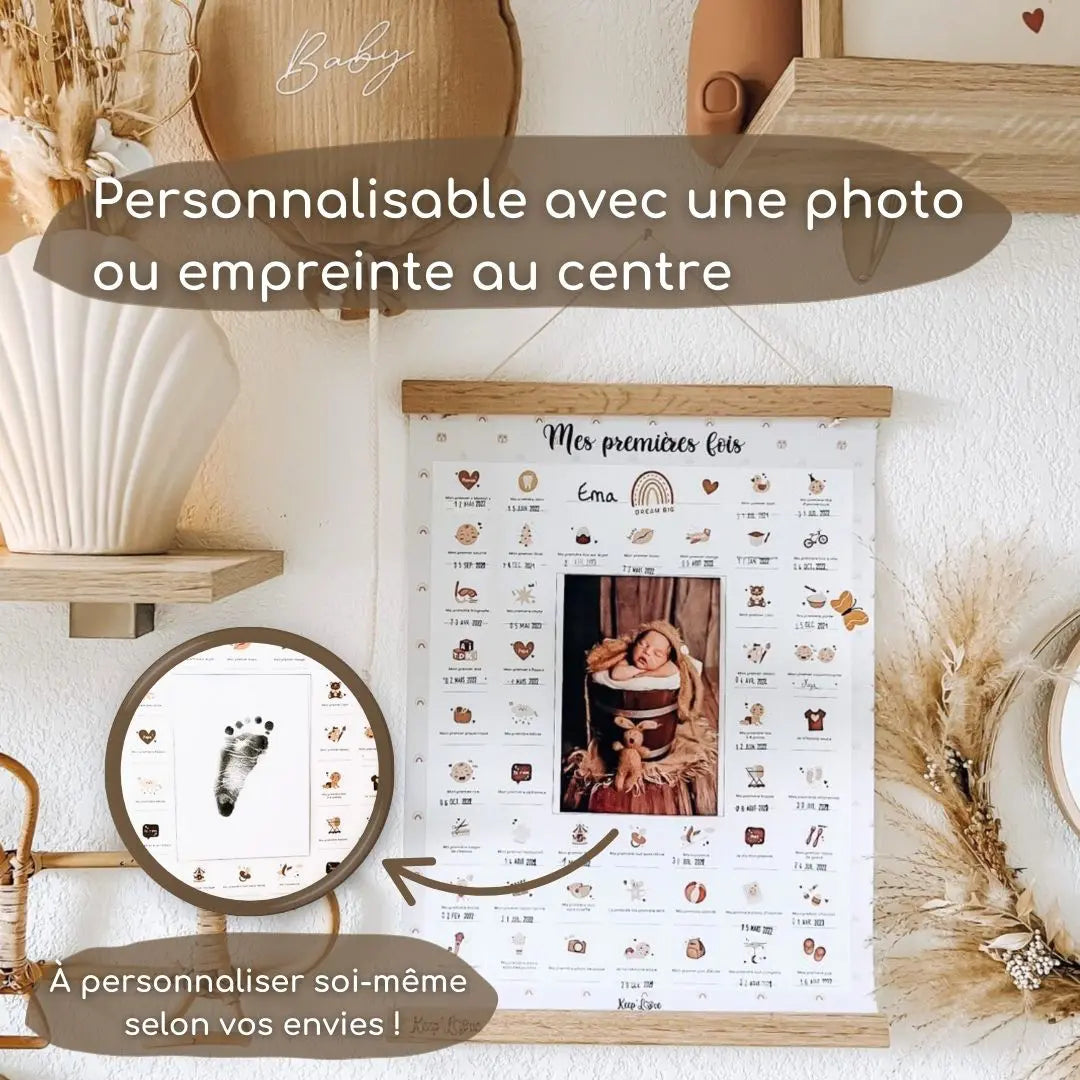 affiche personnalisable mes premières fois à tamponner