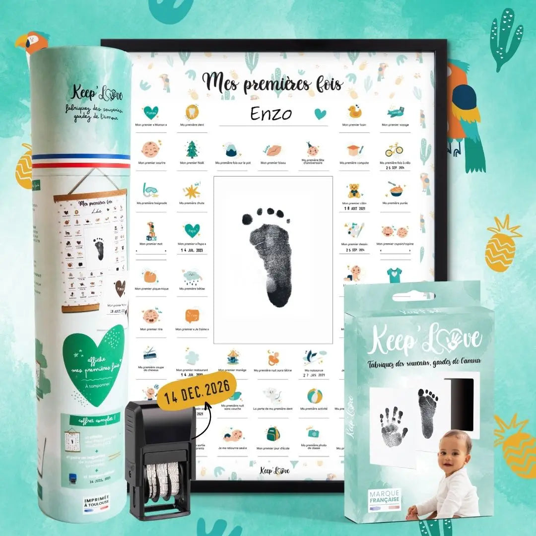 Coffret Cadre Noir “Mes Premières Fois” à tamponner – Thème Perroquet