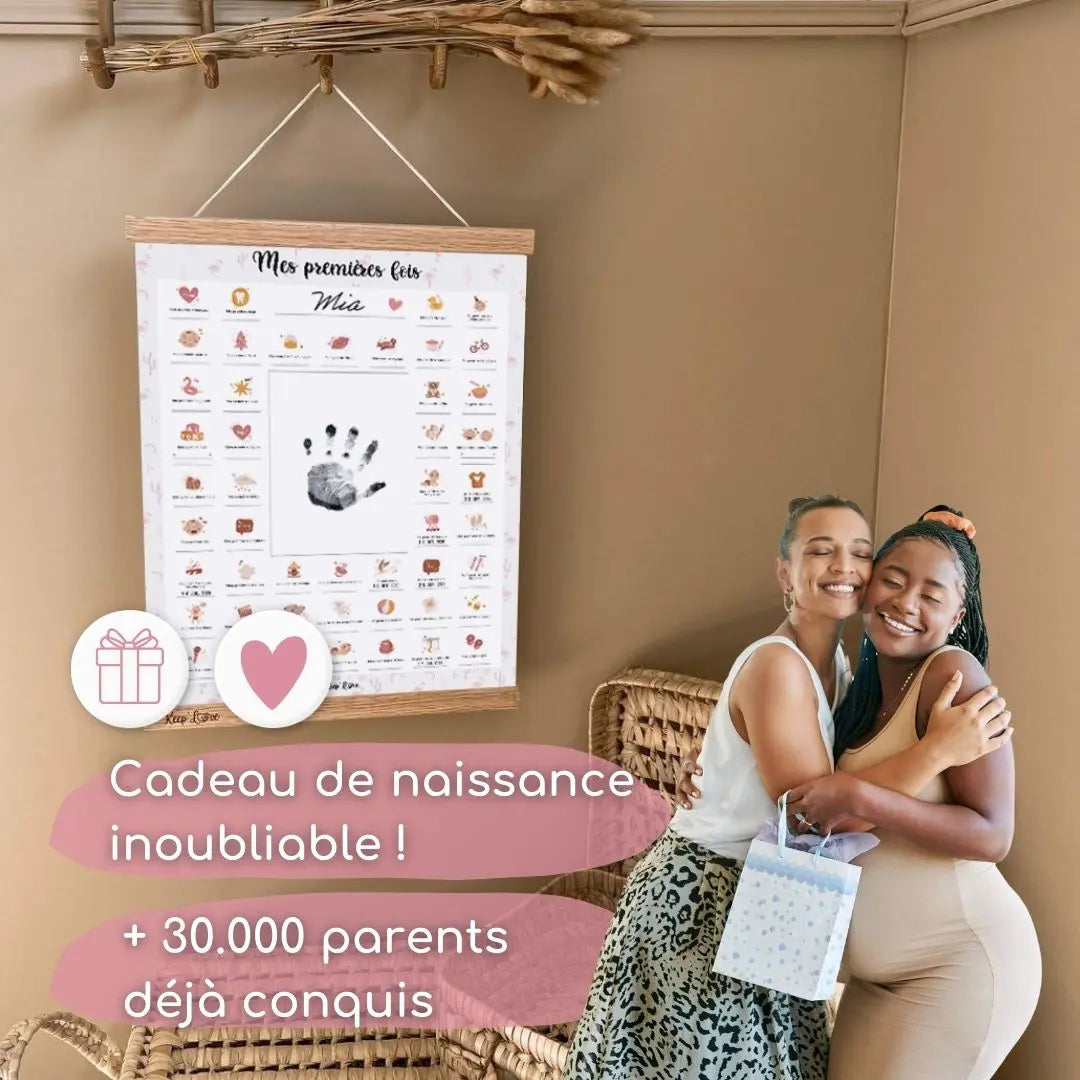 cadeau naissance baby shower affiche mes premières fois bébé