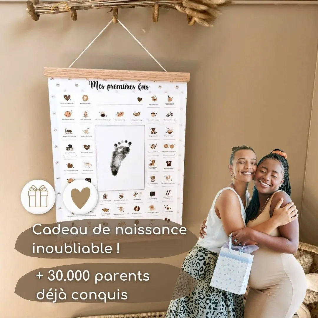 cadeau naissance baby shower mes premières fois à tamponner