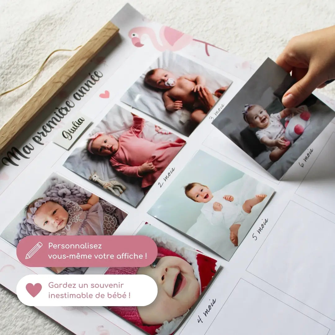 Affiche "Ma Première Année" à compléter (Modèle Flamant Rose)