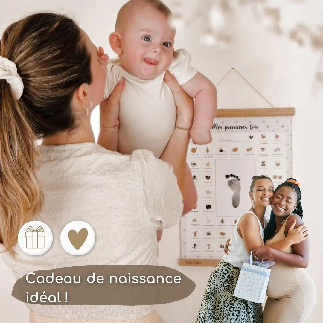 Cadeau coffret naissance fille ou garçon avec affiches souvenirs