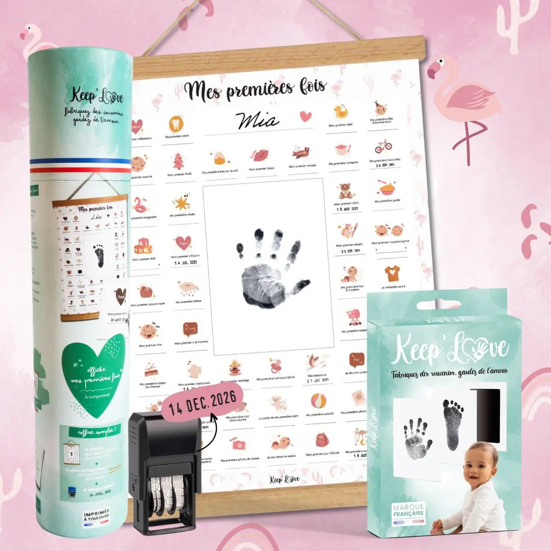 coffret naissance flamant rose mes premières fois