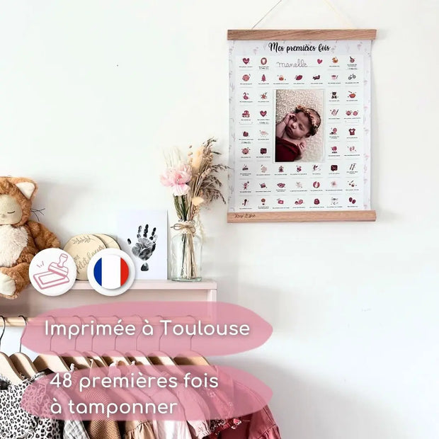 Coffret Flamant Rose "Mes Premières Fois" + Cadre Photo Noir