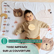 Couverture Étape Bébé Ourson – Tapis Photo Mois Mixte