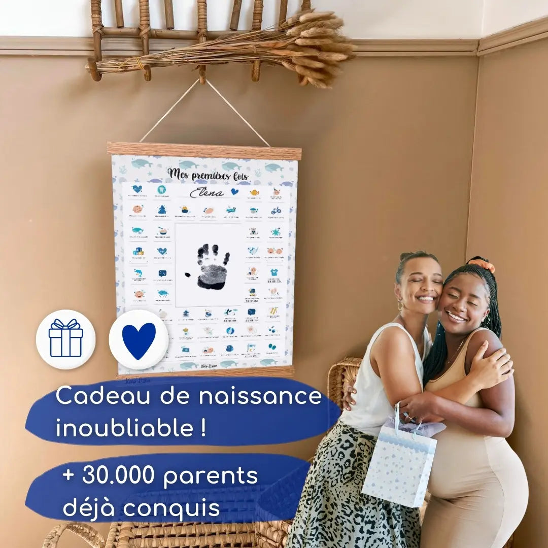 cadeau naissance baby shower affiche mes premières fois bébé