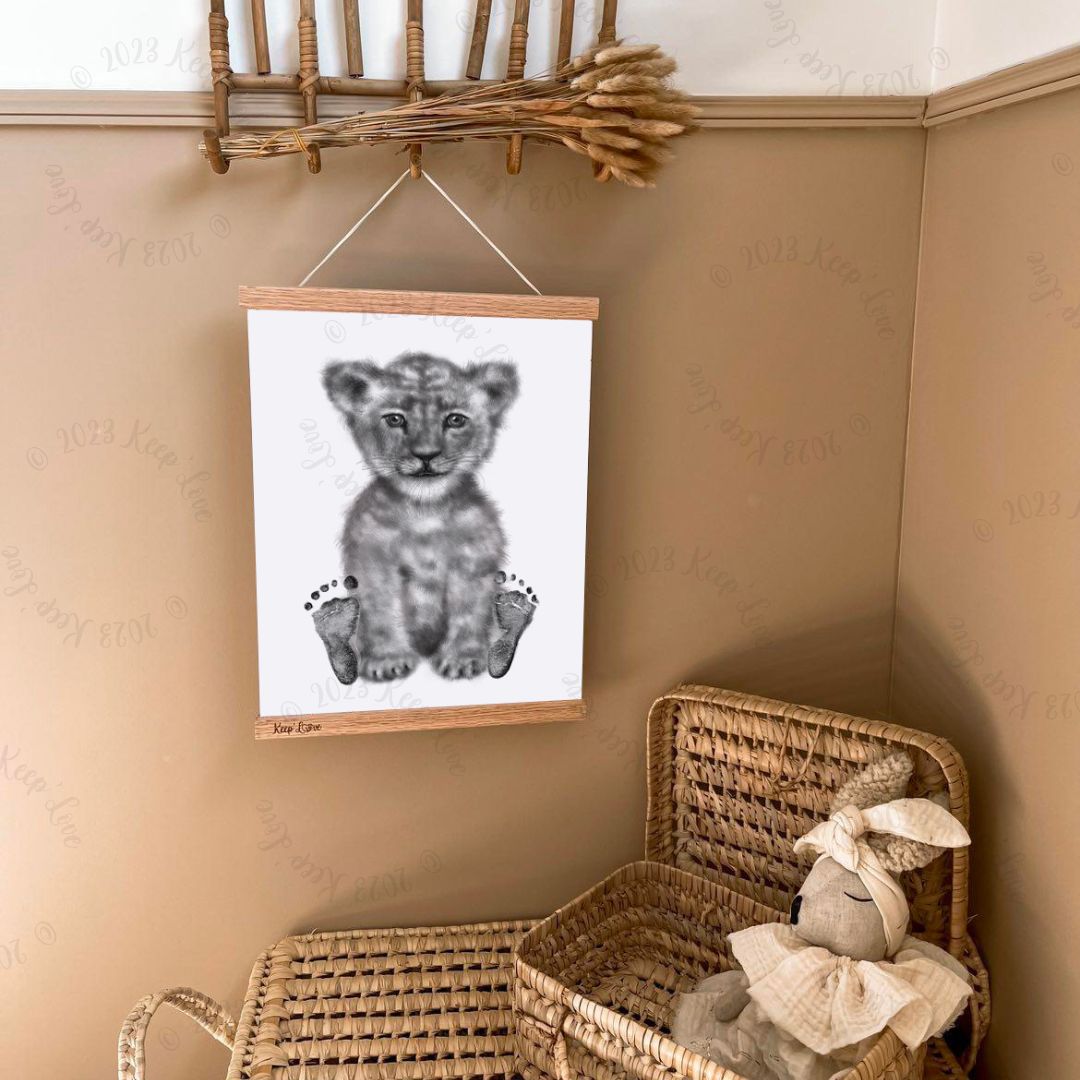 Affiche "Mes Petits Petons" à personnaliser (Modèle Lionceau)