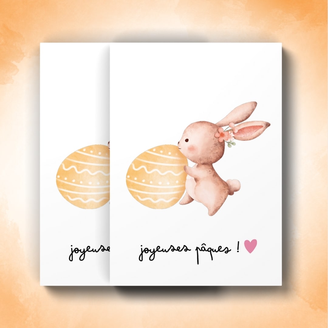 Carte Joyeuses Pâques - Petit Lapin à personnaliser
