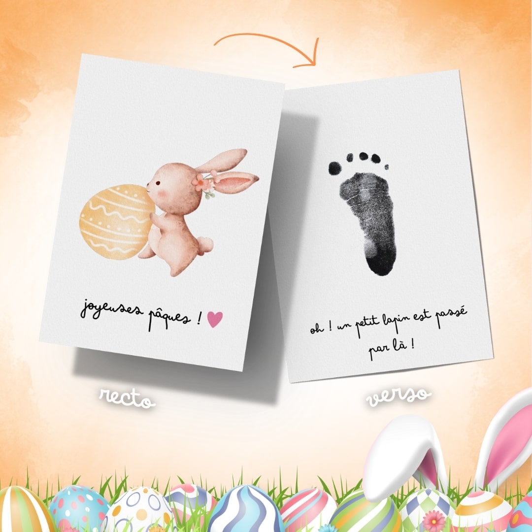 Carte Joyeuses Pâques - Petit Lapin à personnaliser