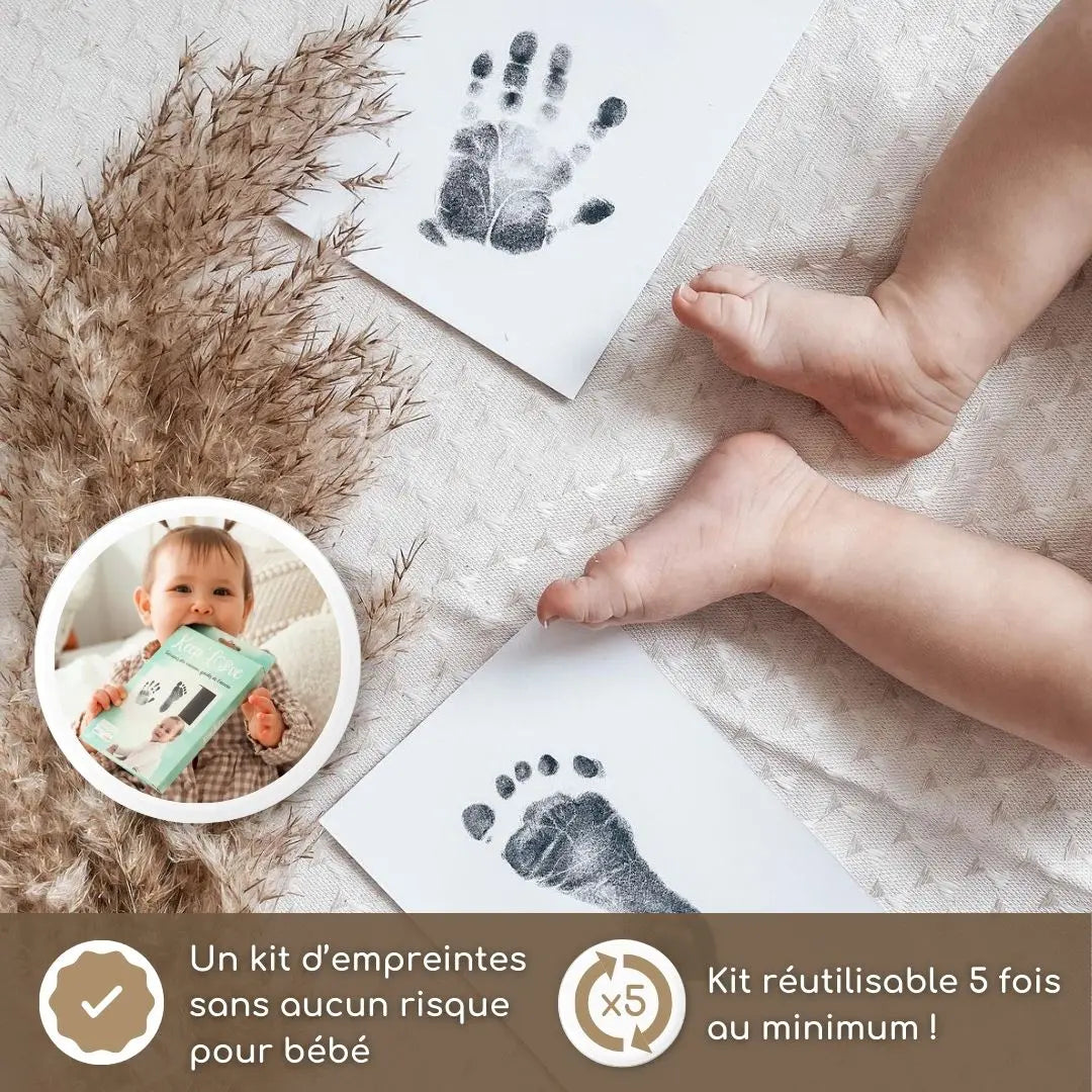 Kit empreinte bébé sans encre et affiches décoratives à suspendre