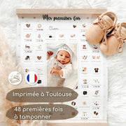 Coffret Ourson "Mes Premières Fois" + Cadre Photo Beige