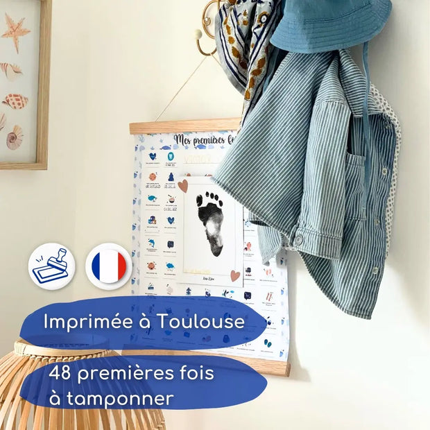 Coffret Baleine "Mes Premières Fois" + Cadre Photo Beige