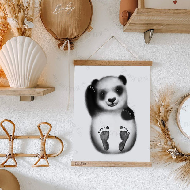 Affiche mes petits petons keeplove empreintes main pied bebe panda decoration chambre bebe