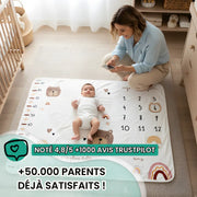 Couverture Étape Bébé Ourson – Tapis Photo Mois Mixte