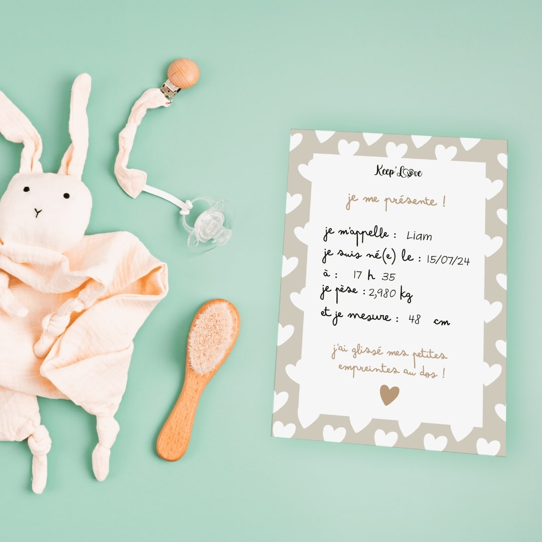 Carte Naissance à Personnaliser - Je me présente