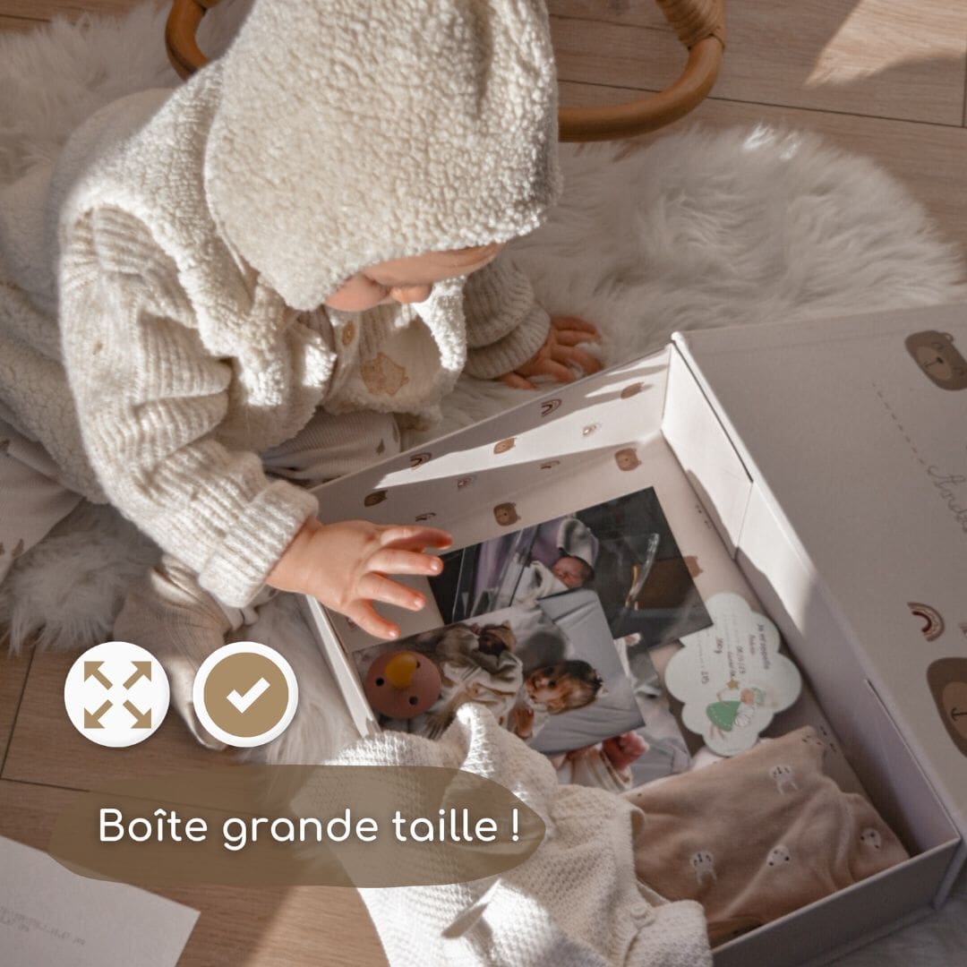 Coffret naissance bébé pour conserver les premiers objets