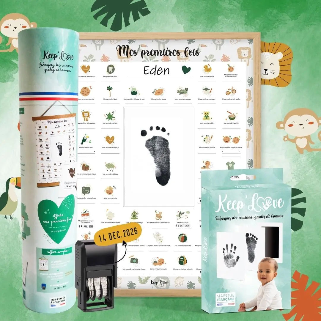Coffret Cadre Beige “Mes Premières Fois” à tamponner – Thème Lion