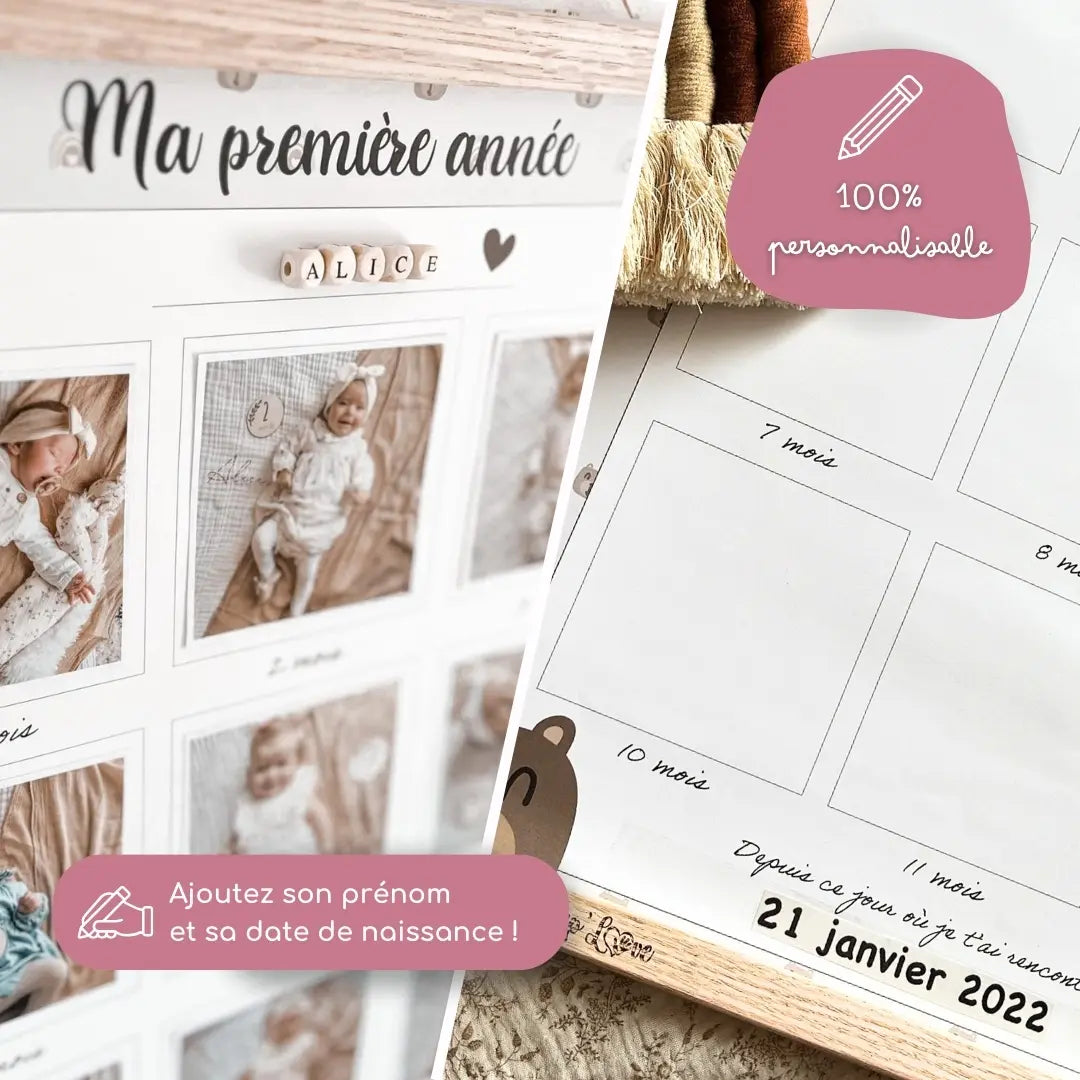 Affiche "Ma Première Année" à compléter (Modèle Flamant Rose)