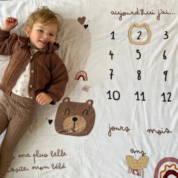 Couverture Étape Bébé Mixte (Modèle Ourson)