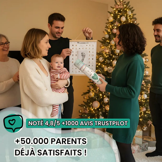 Affiche Mes Premières Fois Ourson personnalisée avec empreinte et prénom du bébé, création artisanale Keep’Love