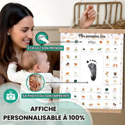 Affiche Mes Premières Fois Renard accrochée au mur – décoration poétique pour chambre de bébé garçon, marque Keep’Love
