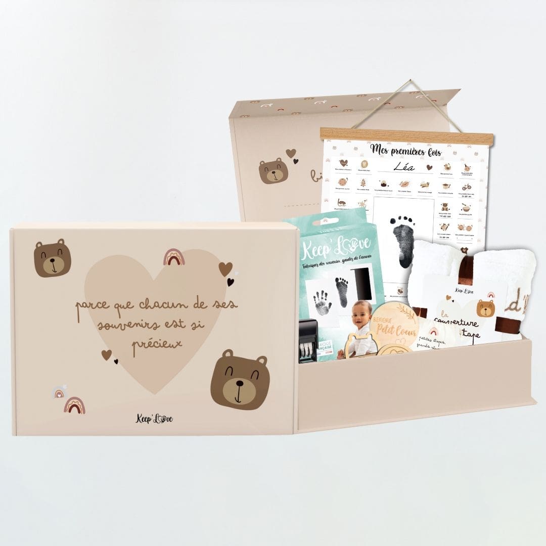 Intérieur du coffret bébé à souvenir – Compartiments spacieux