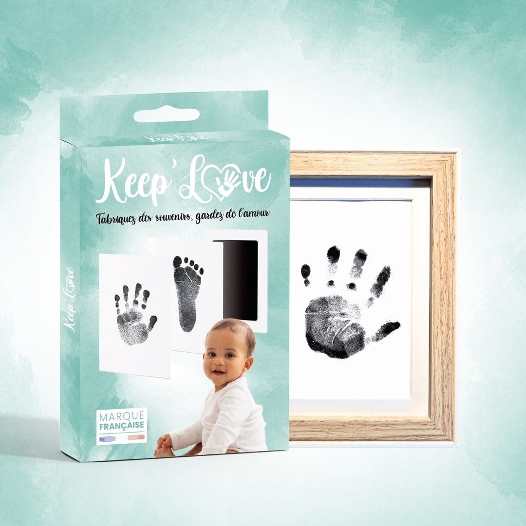 cadre empreinte bébé en bois naturel - Keep'Love