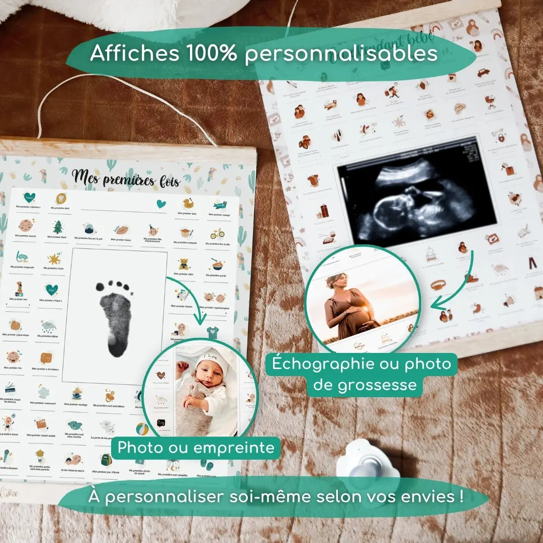 Coffret Cadeau Femme Enceinte – Affiches Duo Grossesse & Bébé (Perroquet)