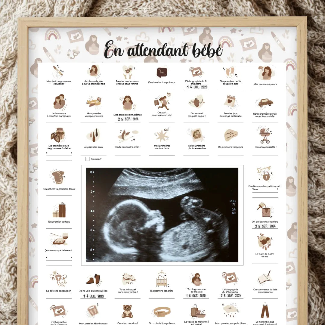 coffret-souvenir-grossesse-cadre-beige-affiche-tamponner