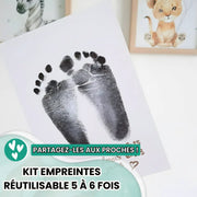 Kit Empreinte Bébé Mains & Pieds – Cadre Souvenir Clean Touch Sans Encre, Idéal Naissance & 0-12 Mois
