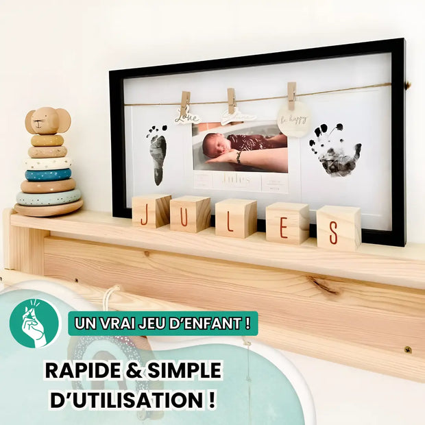 Kit Empreinte Bébé Mains & Pieds - Cadre Photo Plâtre Personnalisé - Souvenir Naissance Idéal