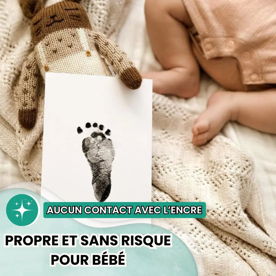 Kit d’empreintes main et pied bébé sans encre – idée cadeau naissance originale et sécurisée Keep’Love