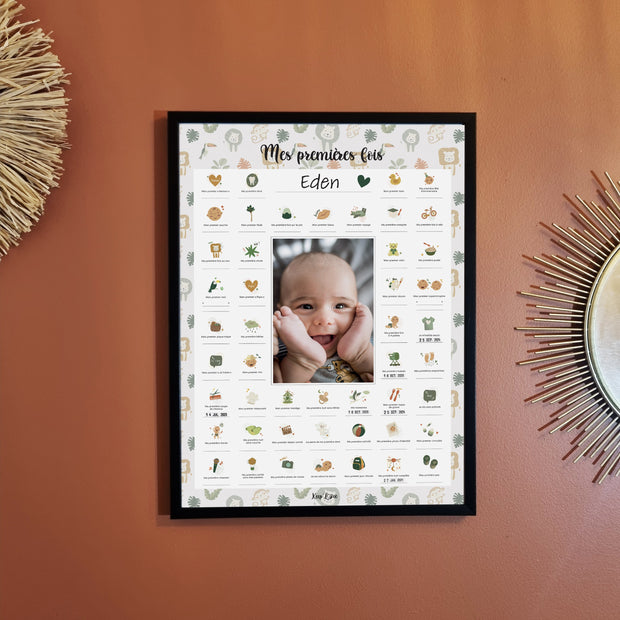 Coffret Lion "Mes Premières Fois" + Cadre Photo Noir